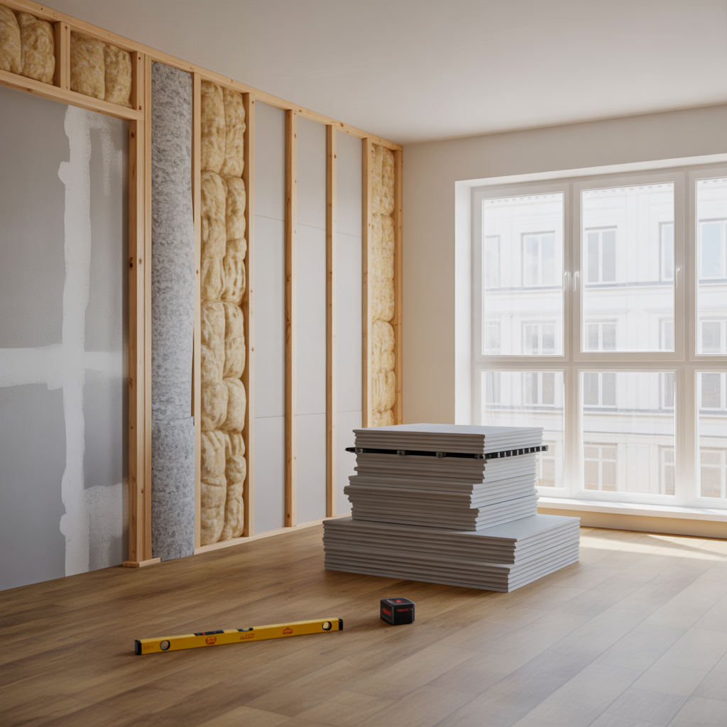 bygga innervagg i gips kostnad ljudklass och regler